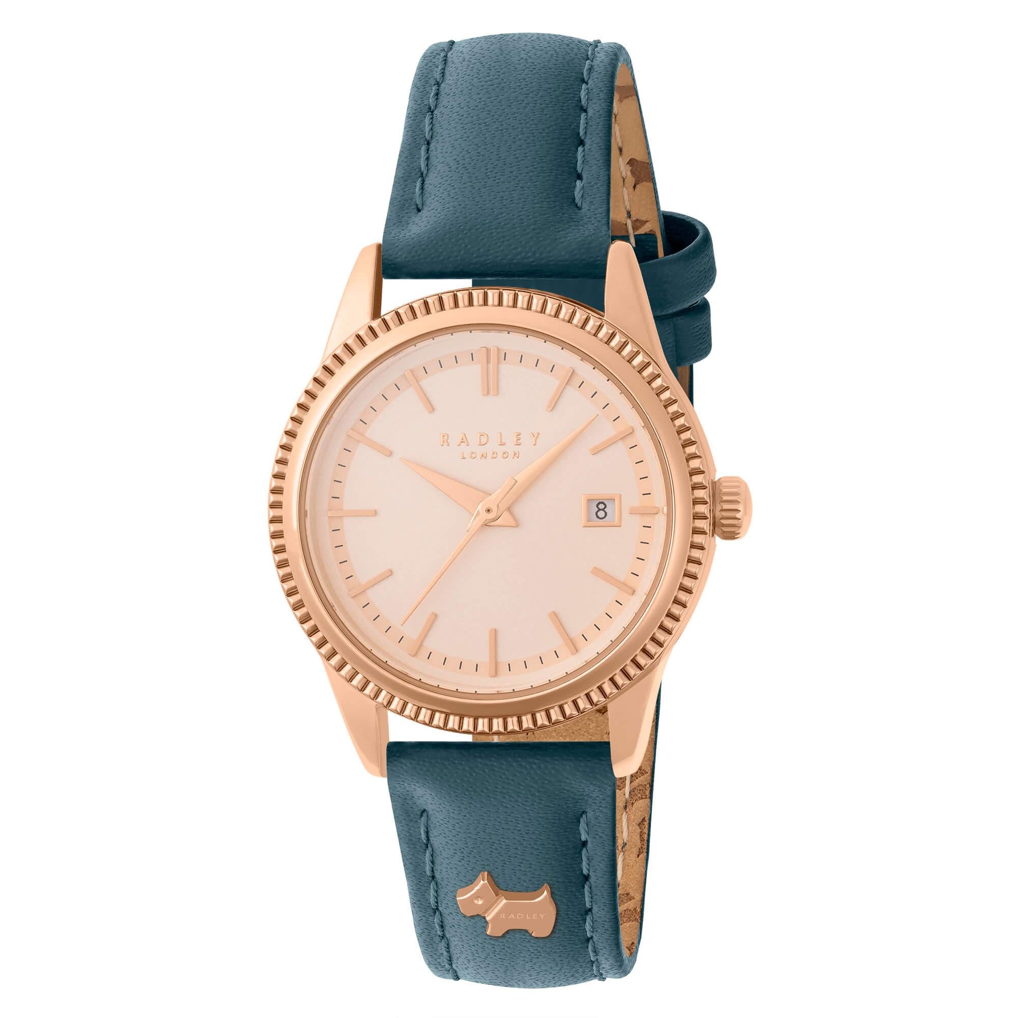 Rose Gold Plated Thundercloud Leather Strap Ladies Watch