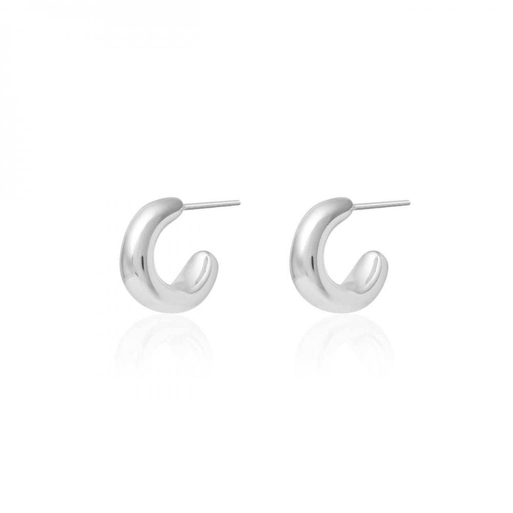 Perfect Pebble | Silver | Pebble Hoop Huggie | Earrings