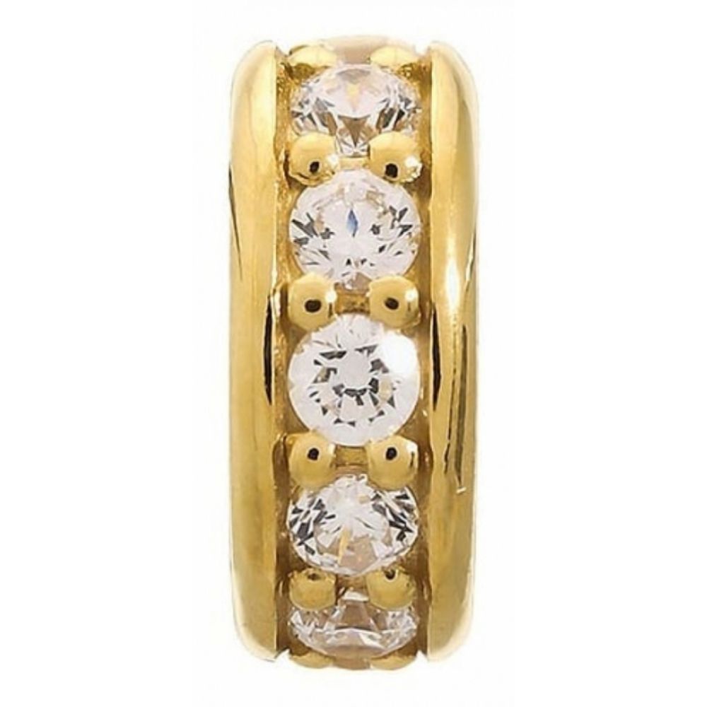 Clear CZ Gold Plated Ring Charm