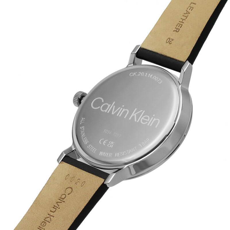 Modern Sunray Black Dial Black Leather Strap Gents Watch
