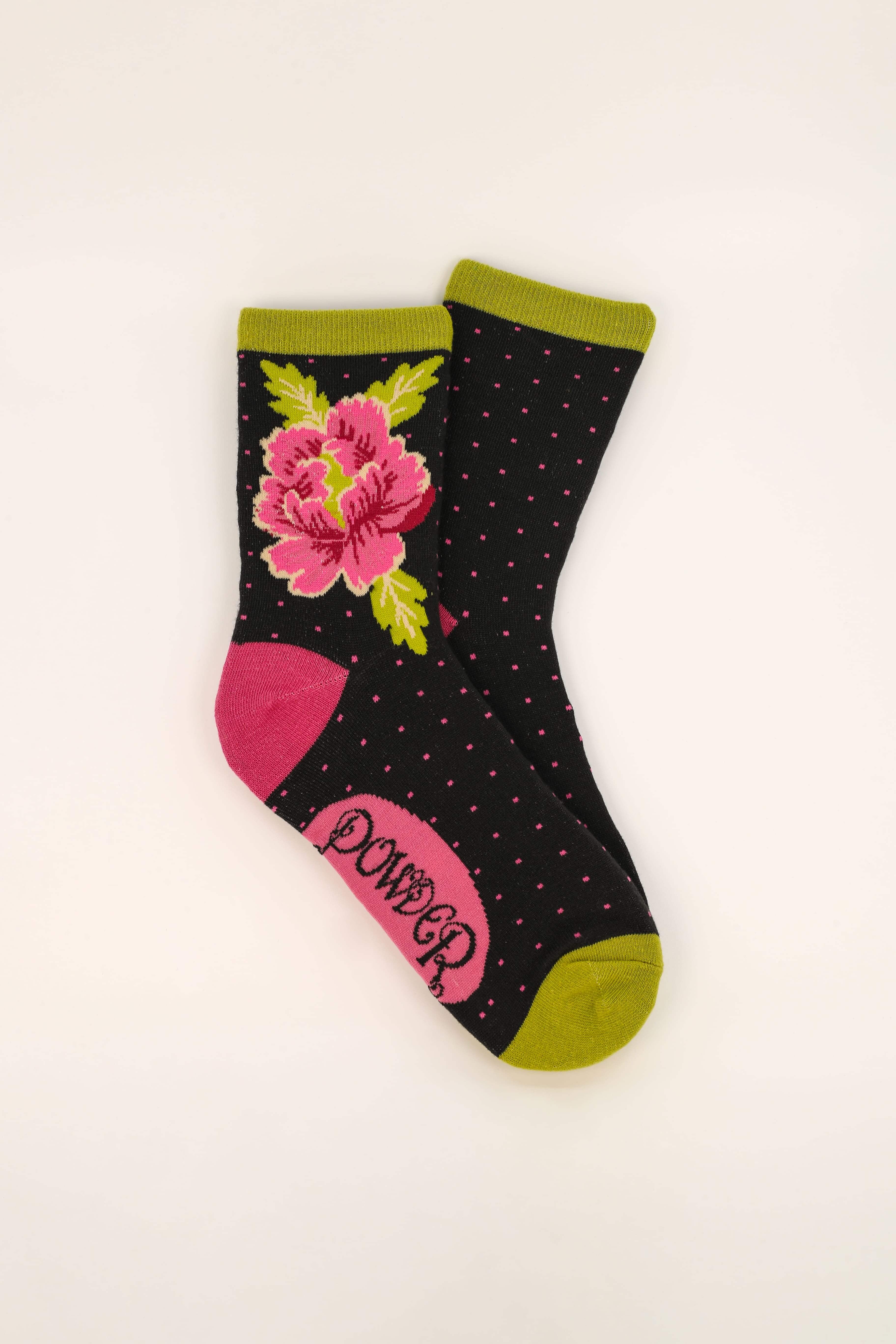 Painted Peony Ankle Socks