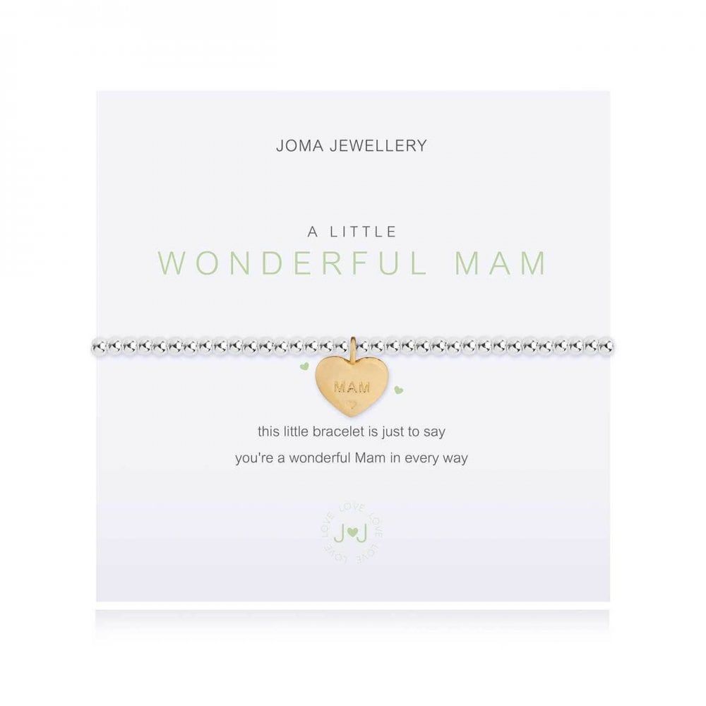A Little | Wonderful Mam (Irish) | Silver And Yellow Gold | Bracelet | 17.5cm Stretch