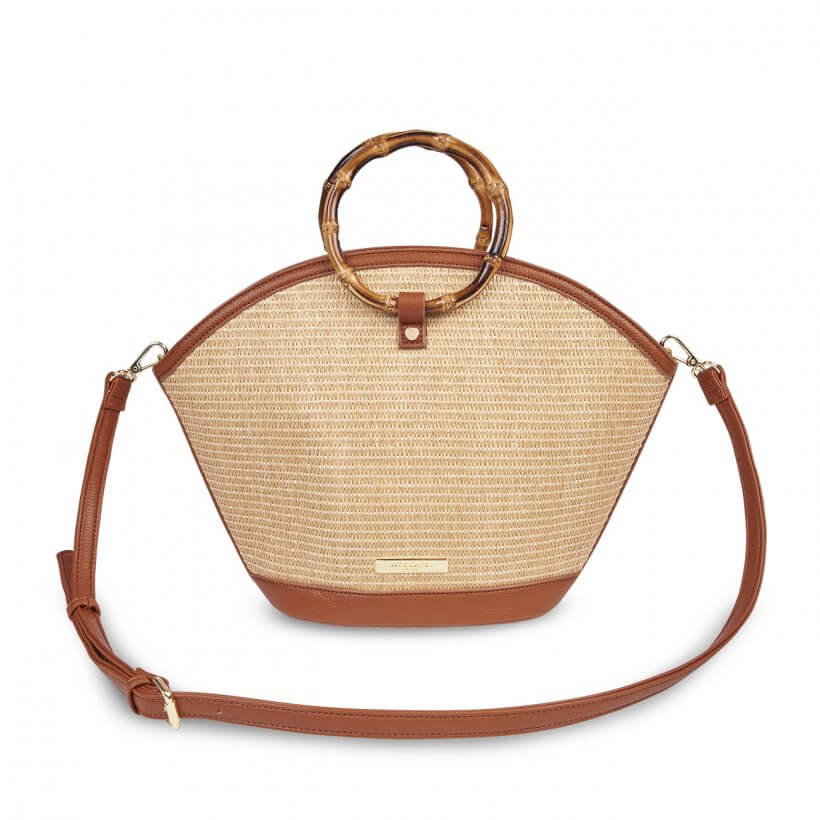 Capri Straw Round Handle Bag | Natural
