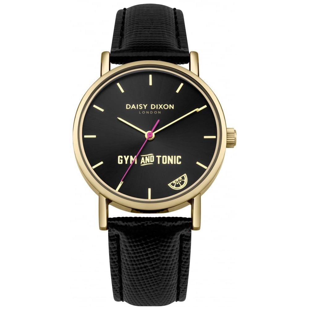 Blaire Slogan Statement Dial With Black Saffiano Strap Ladies Watch