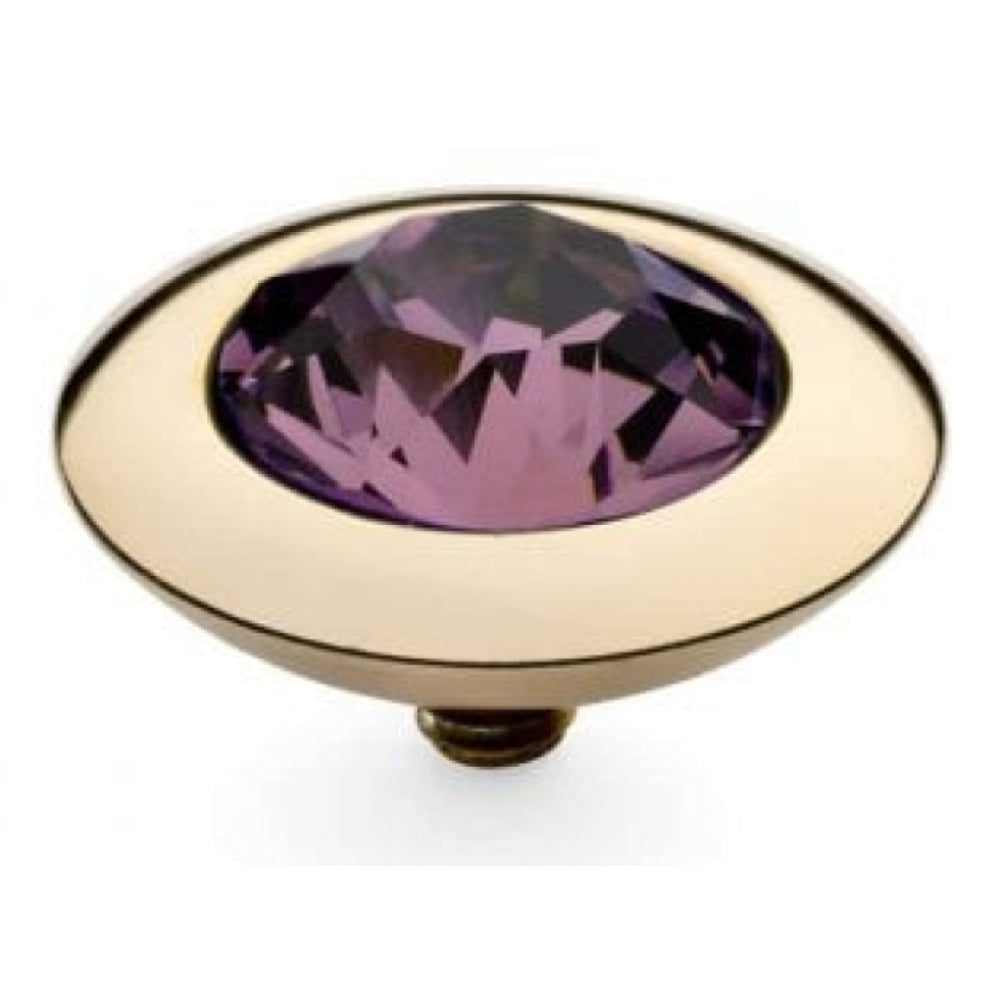 Famosa Gold 13mm Tondo Ring Top Amethyst