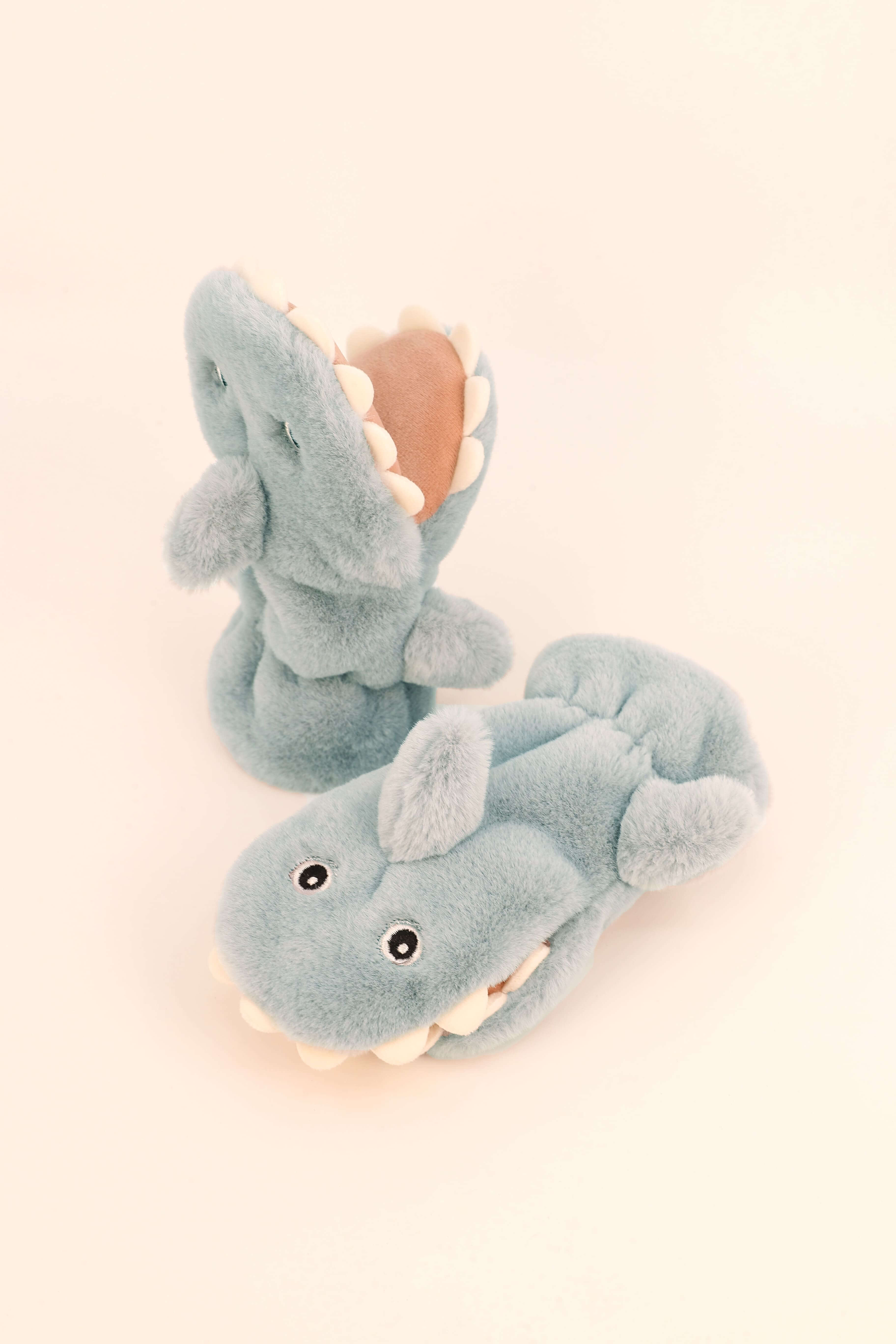 Kids Fluffy Mittens - Blue Baby Shark