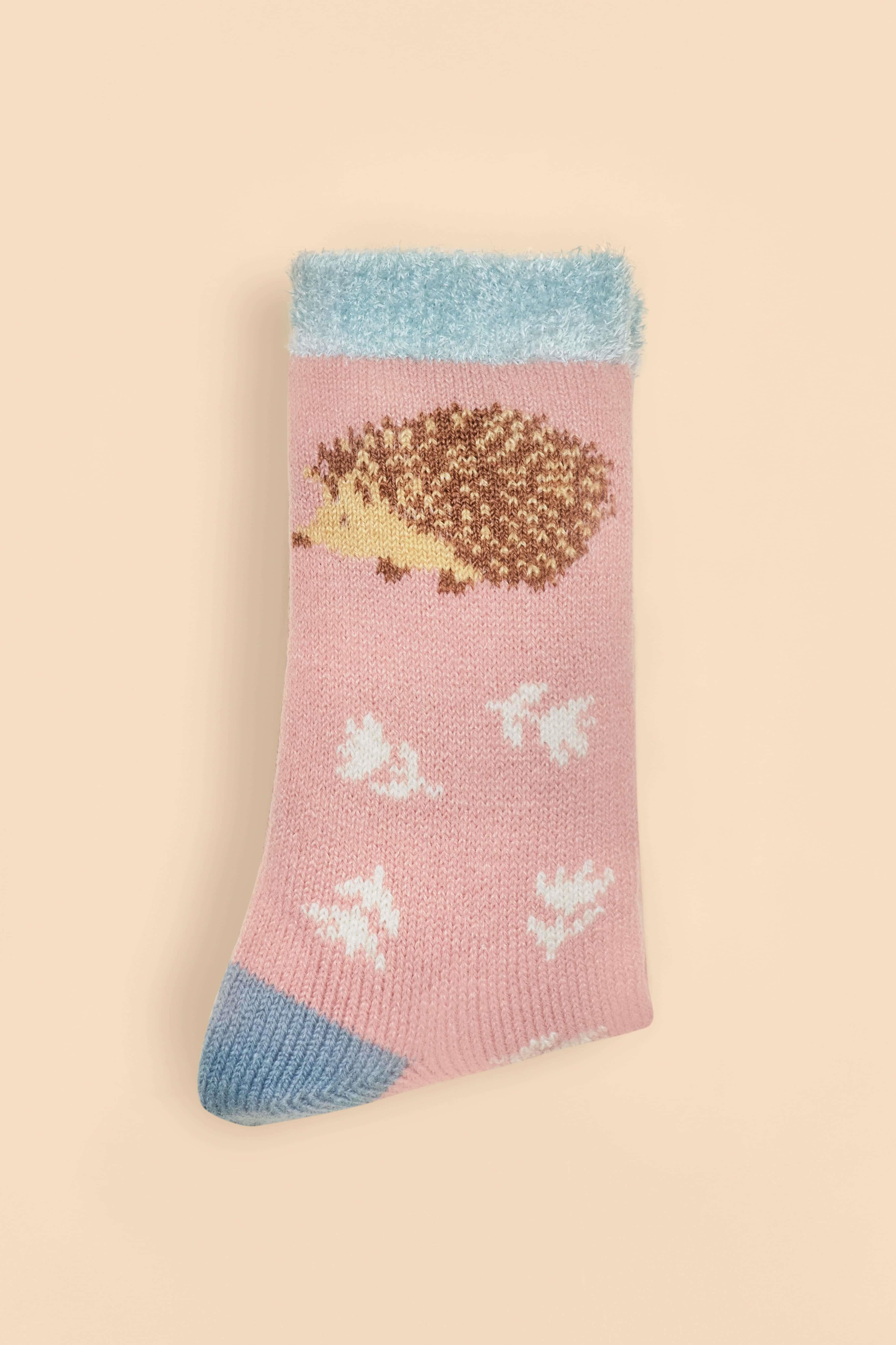 Happy Hedgehog Cosy Socks - Petal