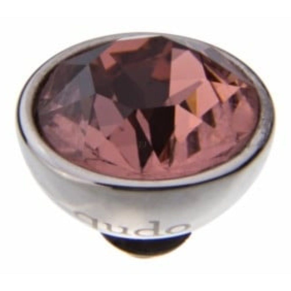 Famosa Silver 10mm Bottone Ring Top Blush Rose
