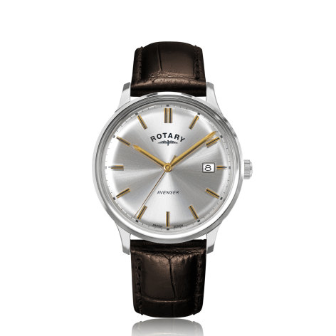 Gents Leather Watch Stainless Steel