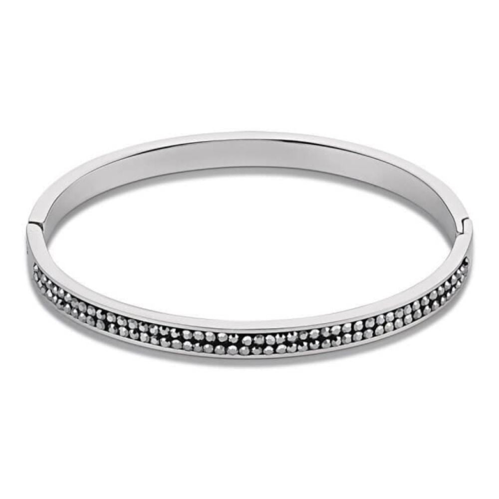 Bangle with Click Closure & Anthracite Swarovski Crystals