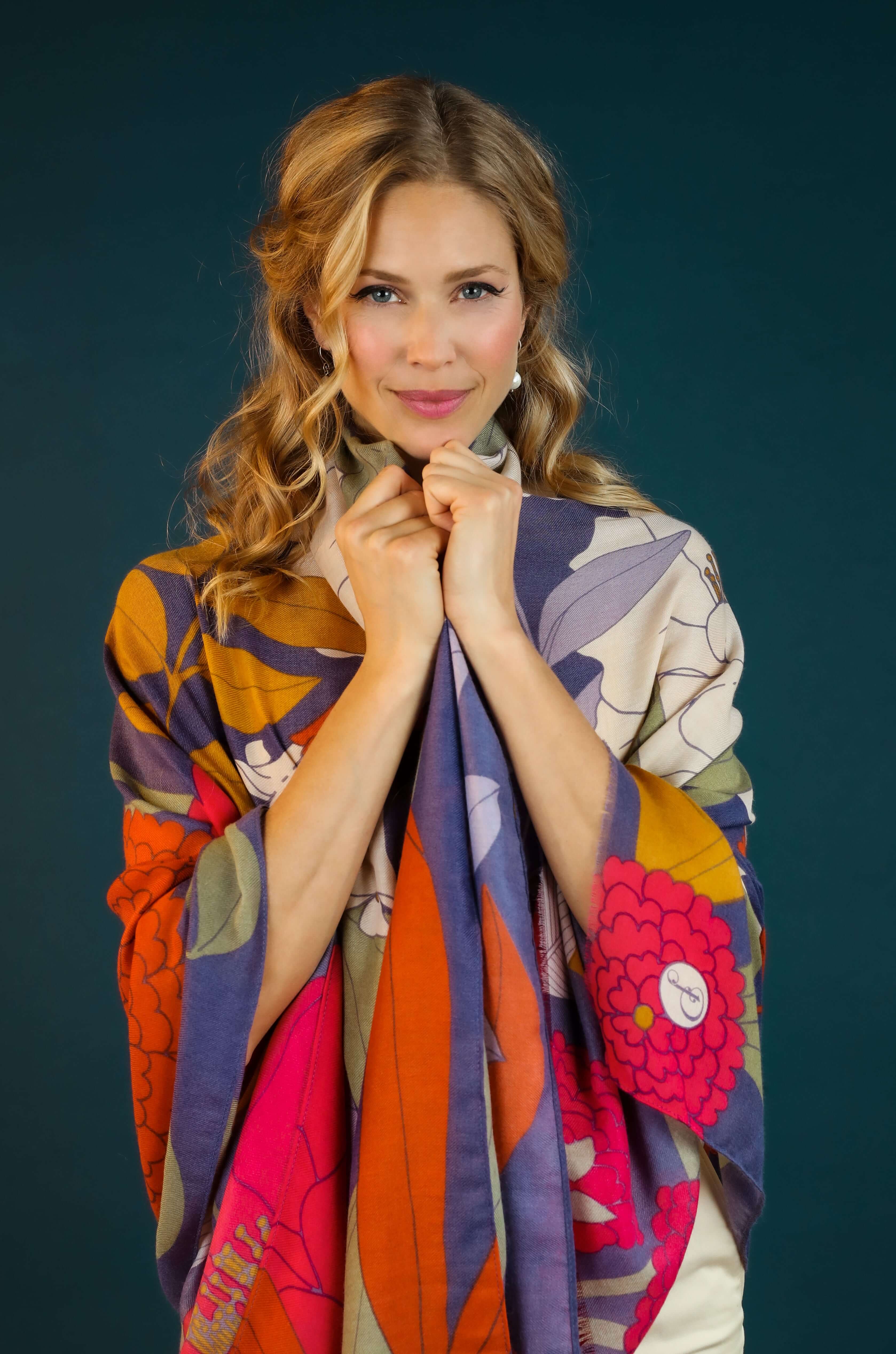 Winter Floral Printed Scarf