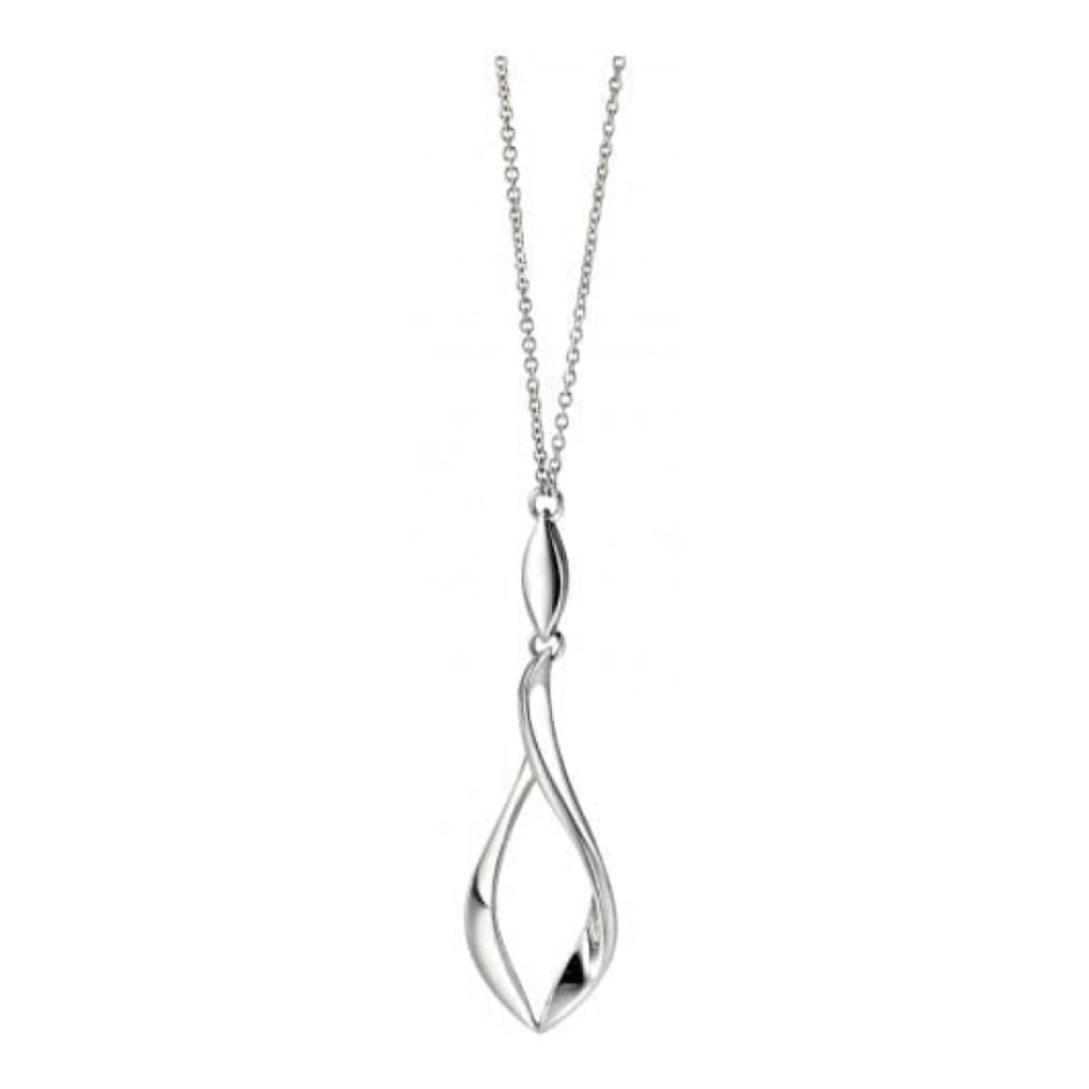 Ladies Sterling Silver Twist Pendant Necklace