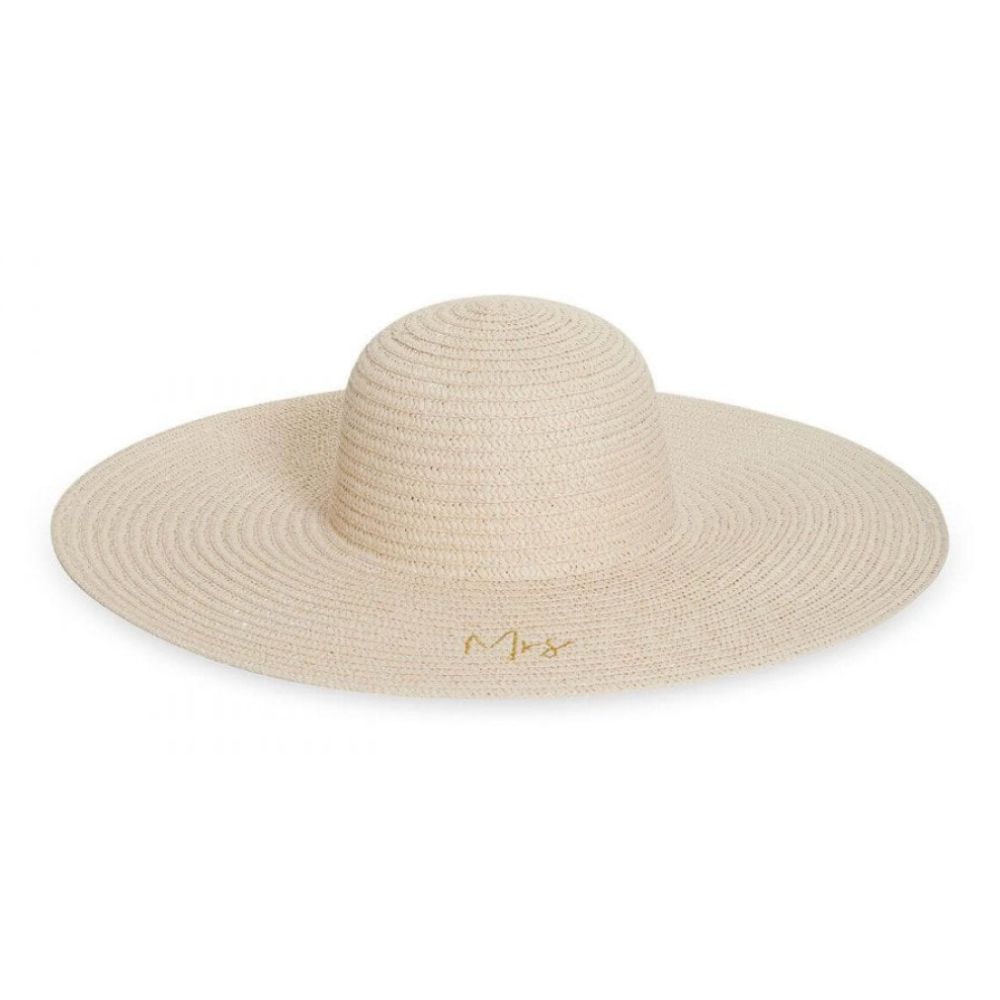 Bridal Straw Hat | Mrs | Natural | 14cm X 49cm