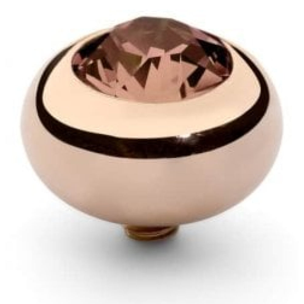 Famosa Rose Gold 10mm Tondo Ring Top Blush Rose