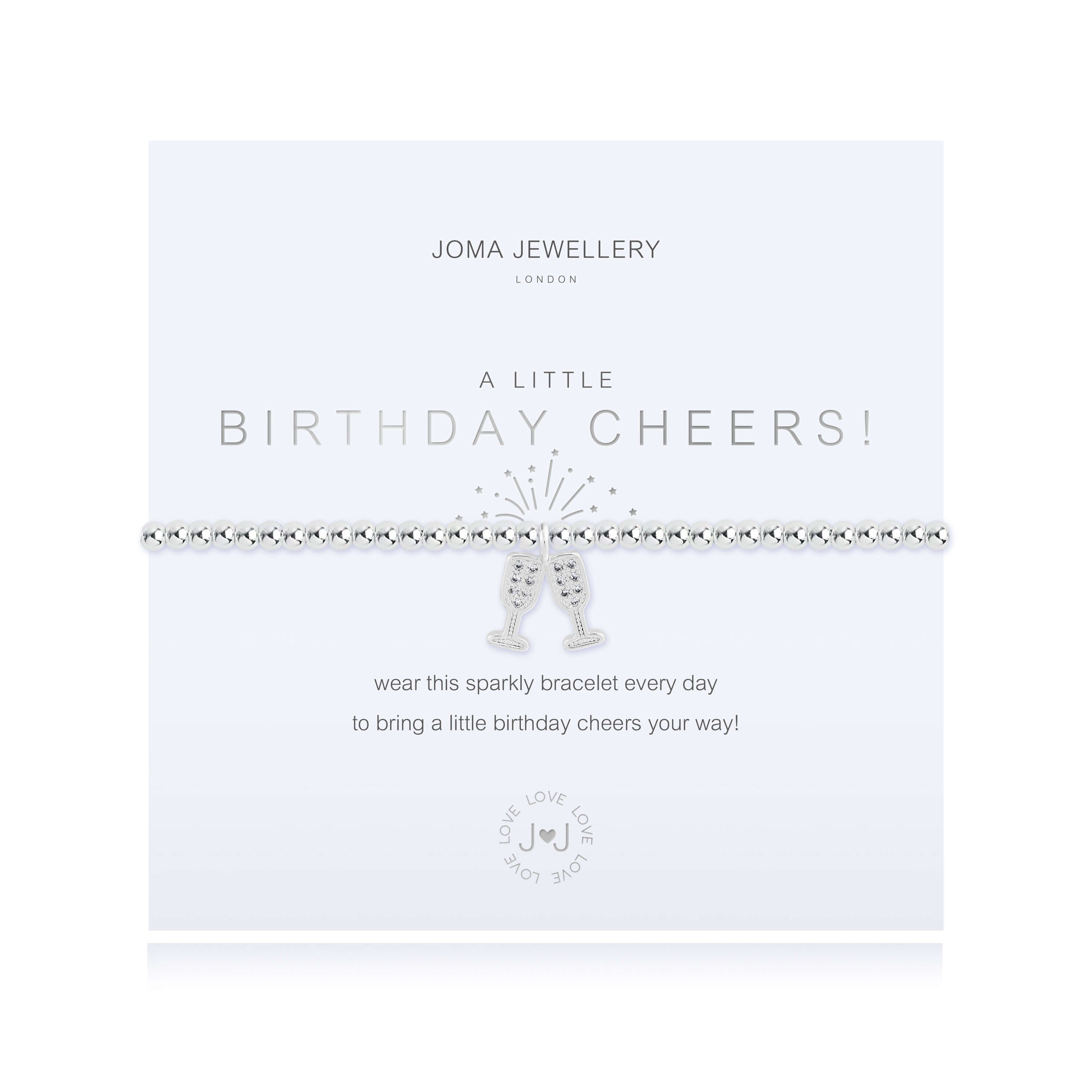 A Little | Birthday Cheers! | Silver | Bracelet | 17.5cm Stretch