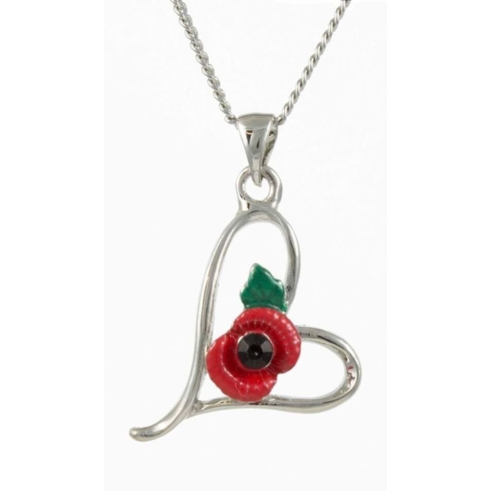 Poppy Heart Pendant Necklace