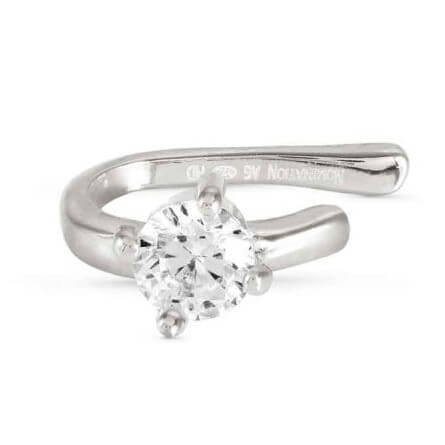 Sentimental Silver Round CZ Ear Cuff