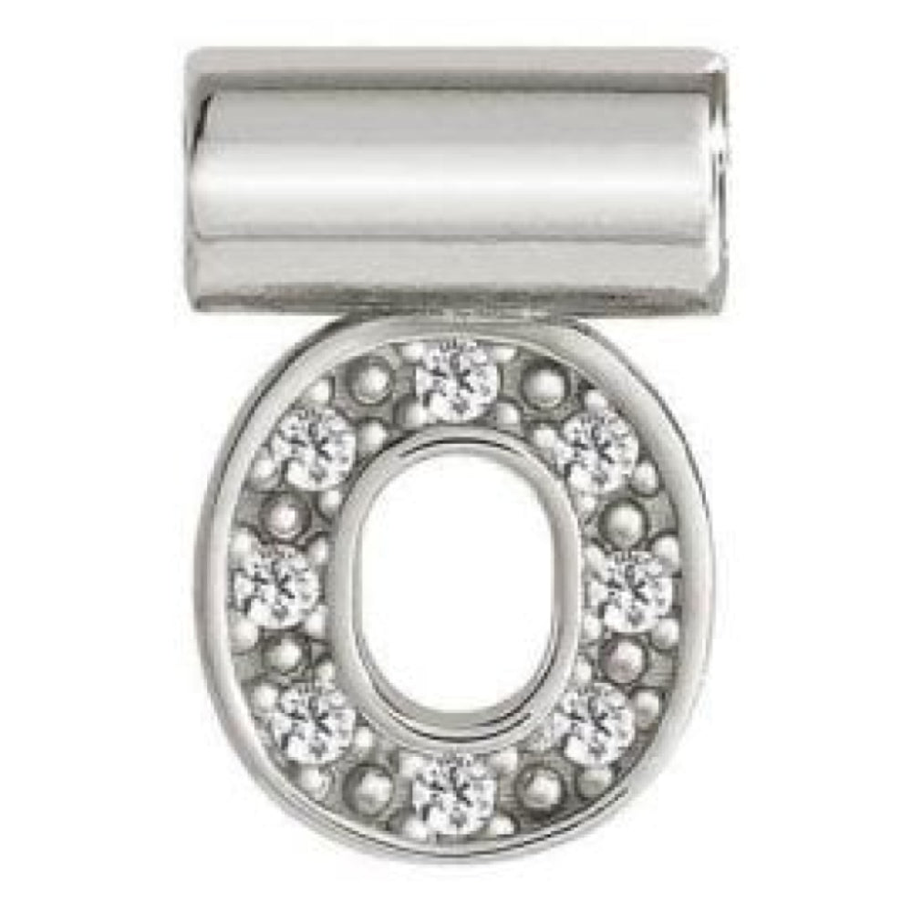 Seimia Silver Cubic Zirconia Letter O Charm