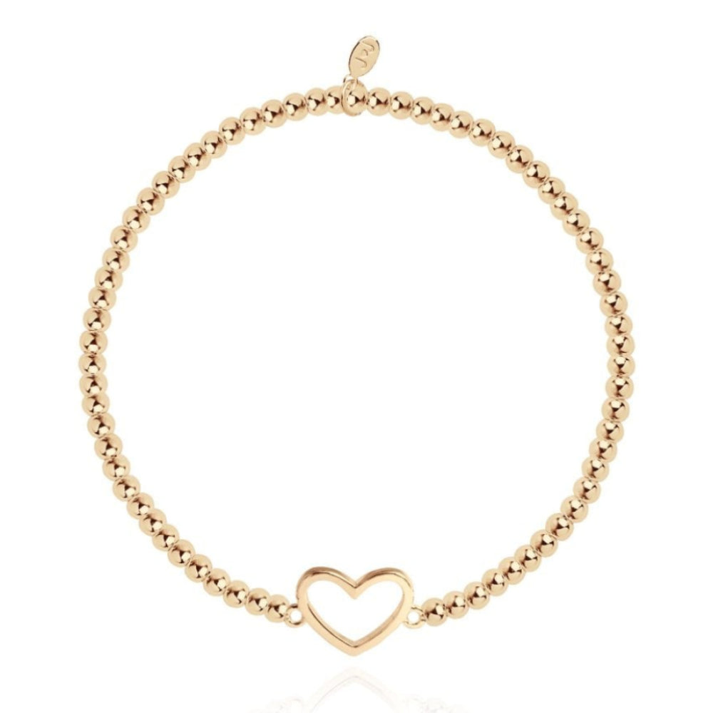 Christmas Cracker - Heart - Gold - 17.5cm Stretch Bracelet