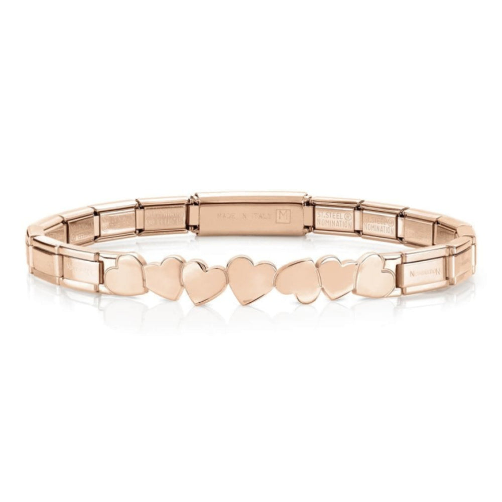 Trendsetter Bracelets In Stainless Steel With Wefts (002_Hearts Rose Gold)