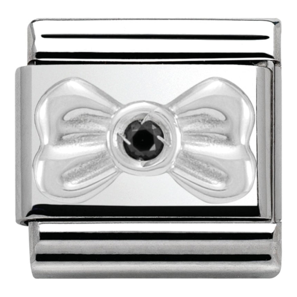 Classic Black CZ Bow Link