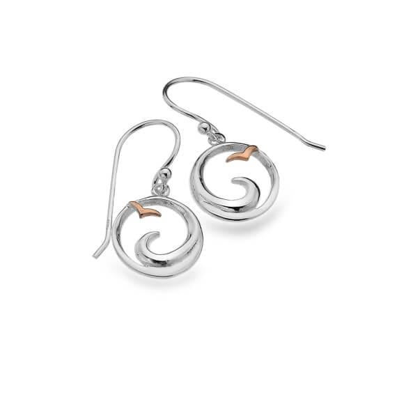 Origins Wave With Rose Gold Bird Drop Earrings