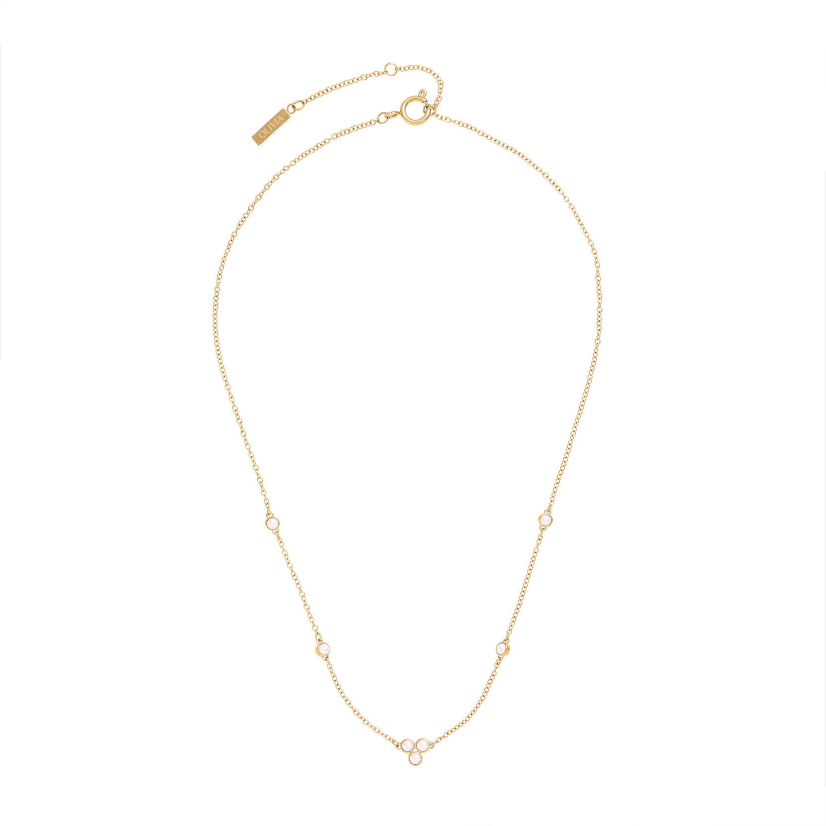 Classic Pearl Cluster Gold Necklace