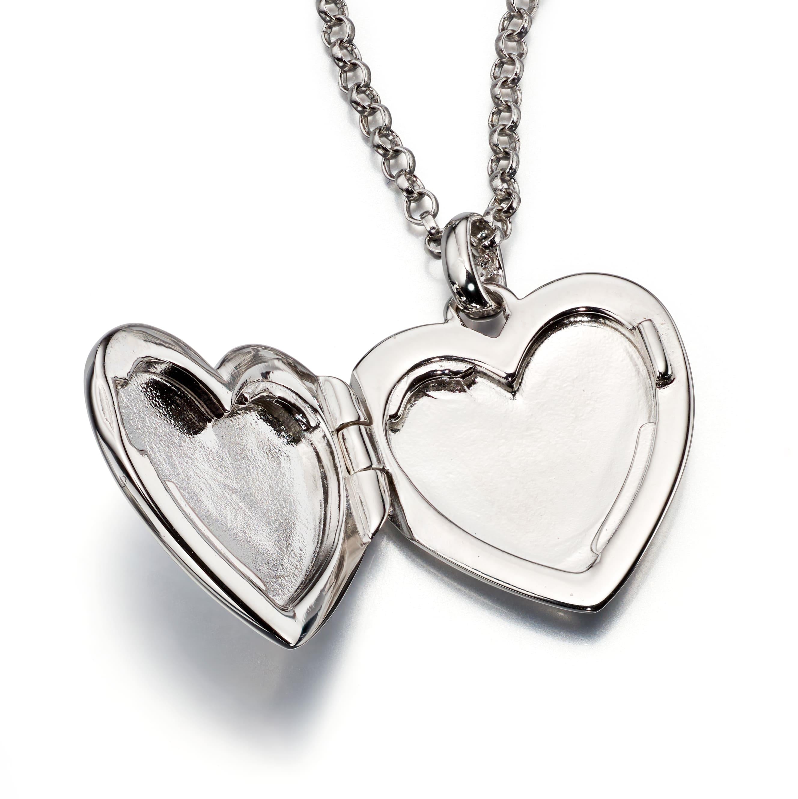 Olivia - Plain Medium Heart Locket & Chain Baby Necklace