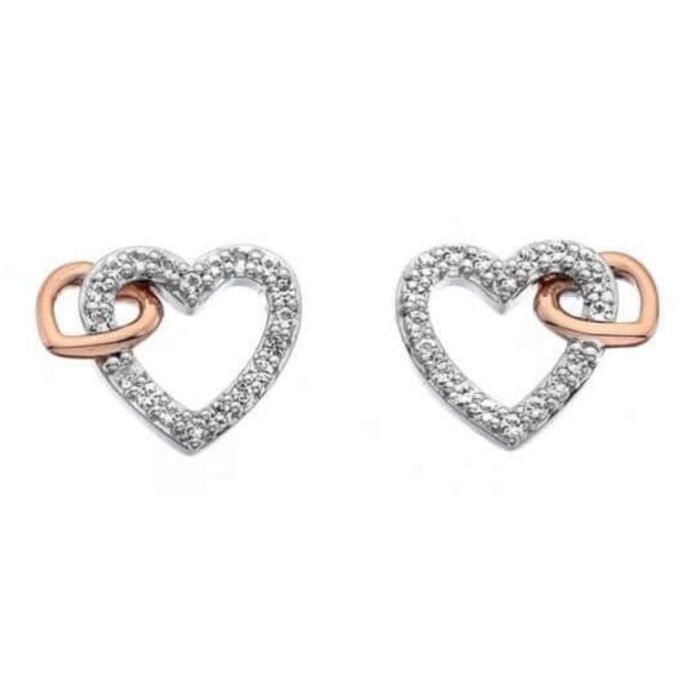 Togetherness Open Heart Earrings - Rose Gold Plate Accents