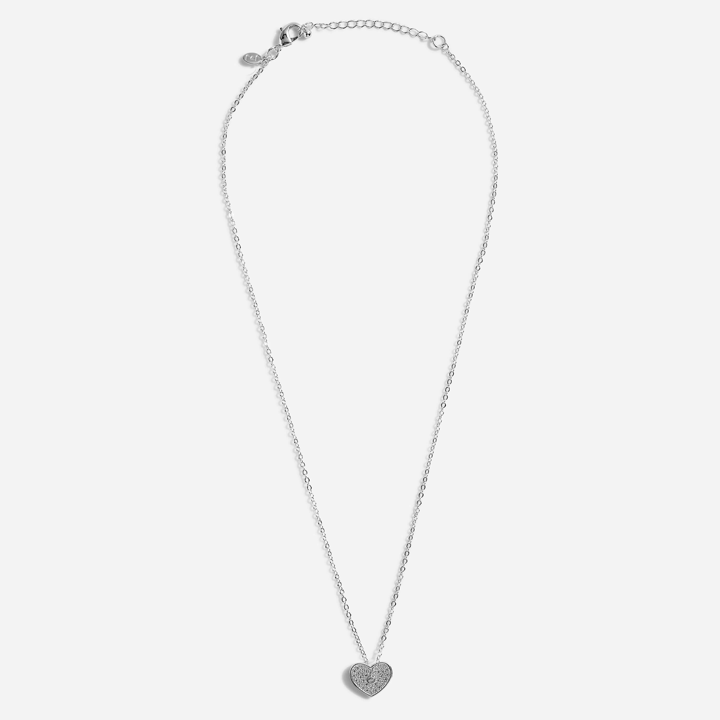 Silva | Heart Necklace | Silver | Necklace | 46cm + 5cm Extender
