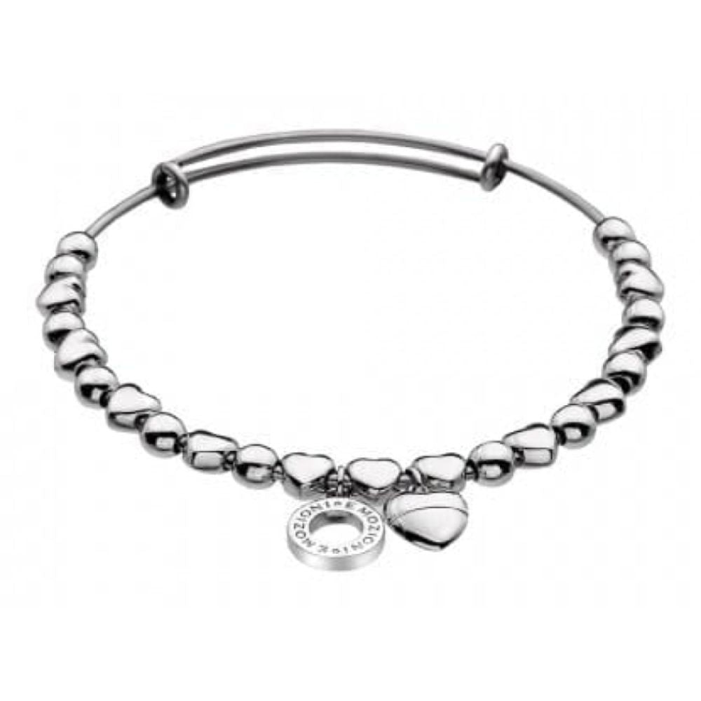 Emozioni Silver Plate Heart Bangle