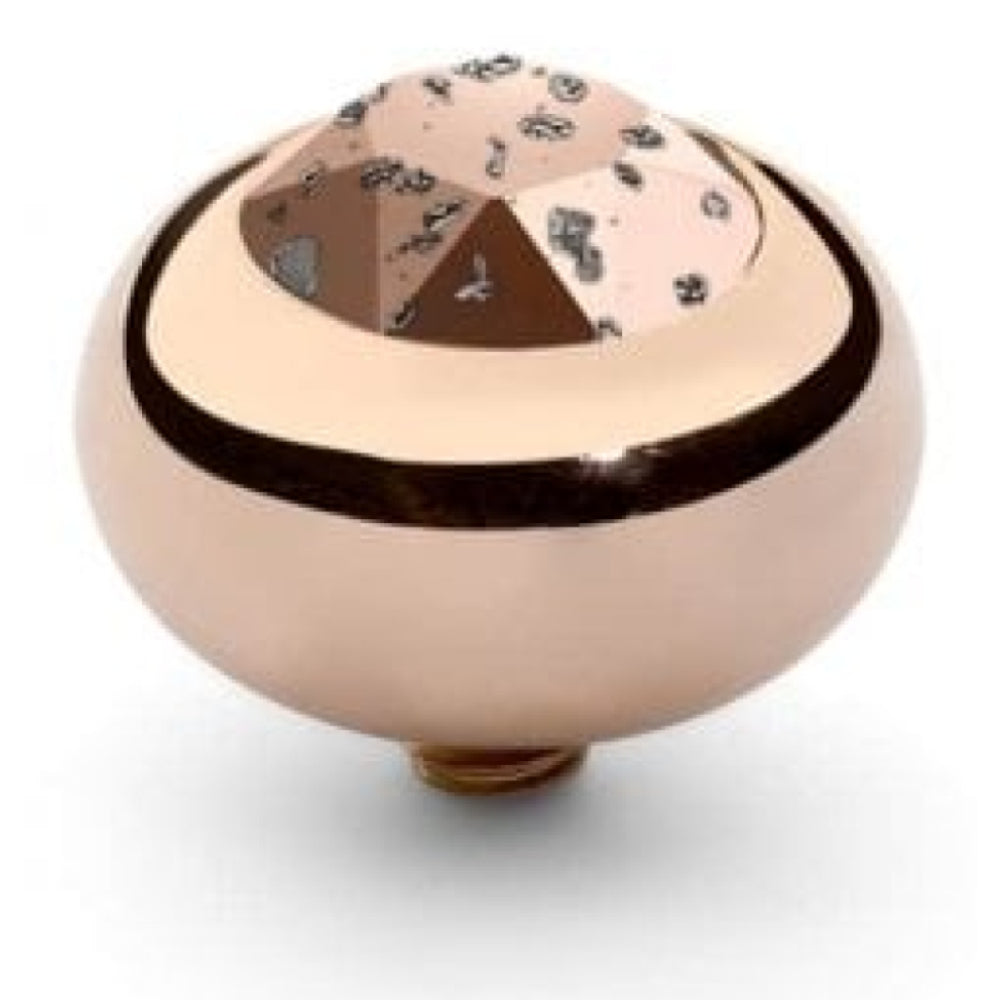 Famosa Tondo 10mm Rose Patina Rose Gold Plated Ring Top