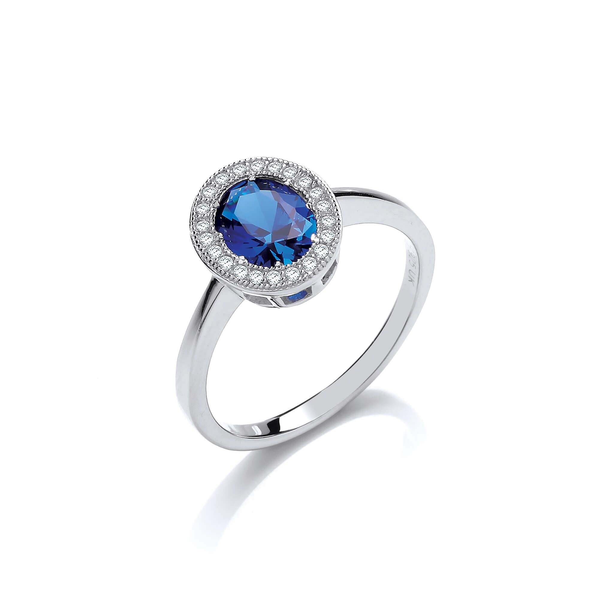 Silver Tanzanite CZ & CZ Oval Ring