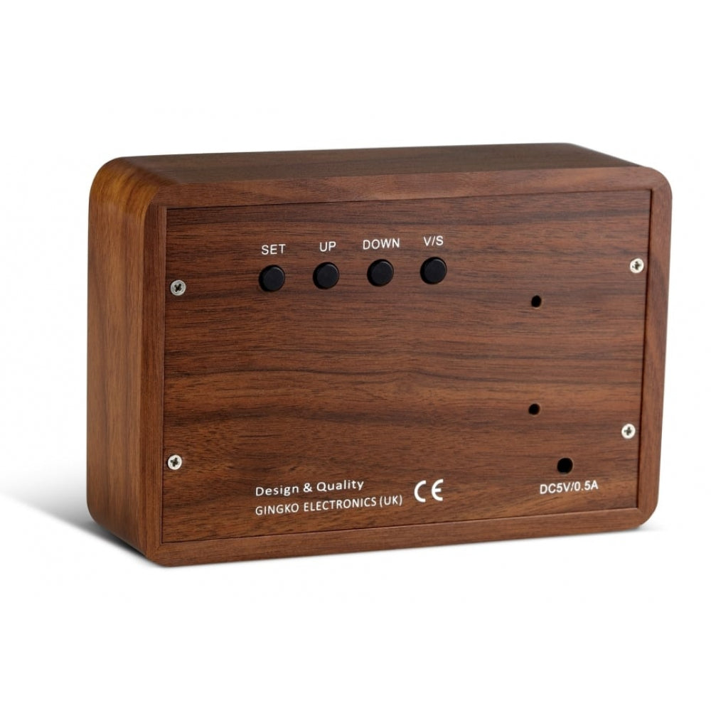 Brick Walnut Click Clock/Green LED