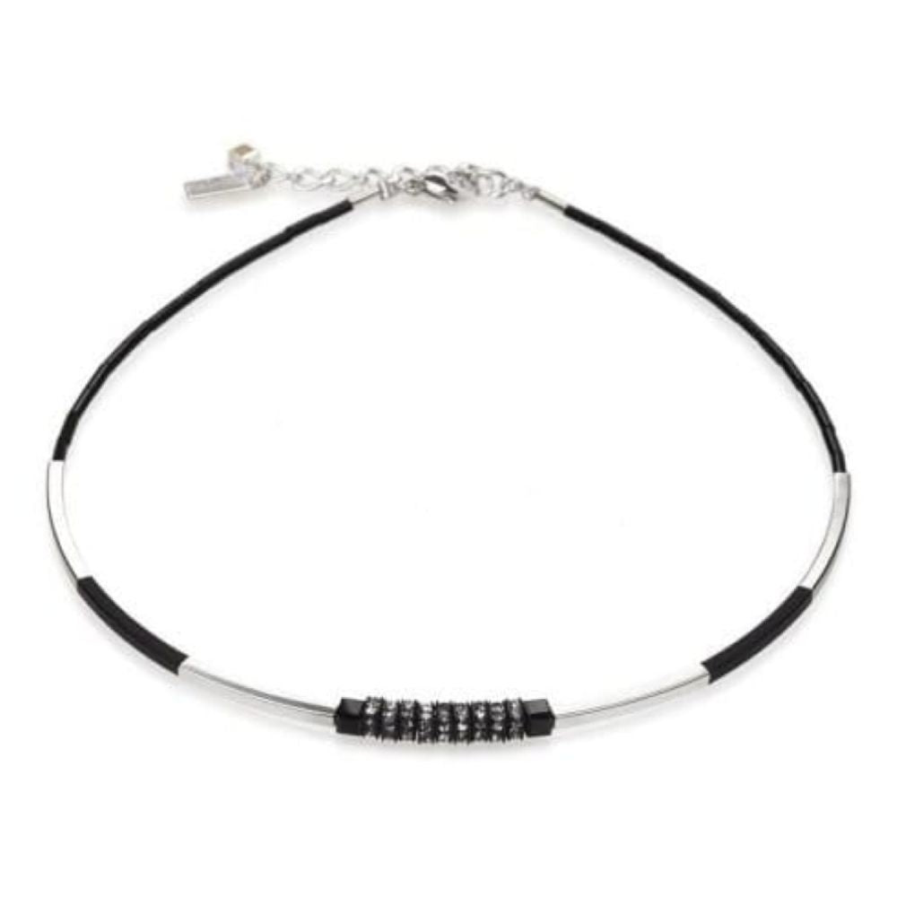 Ladies Black Rhinestone Rondelles with Swarovski Elements Necklace