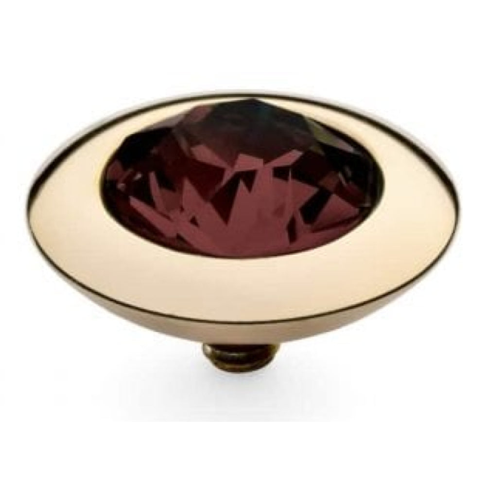 Famosa Gold 13mm Tondo Ring Top Burgundy