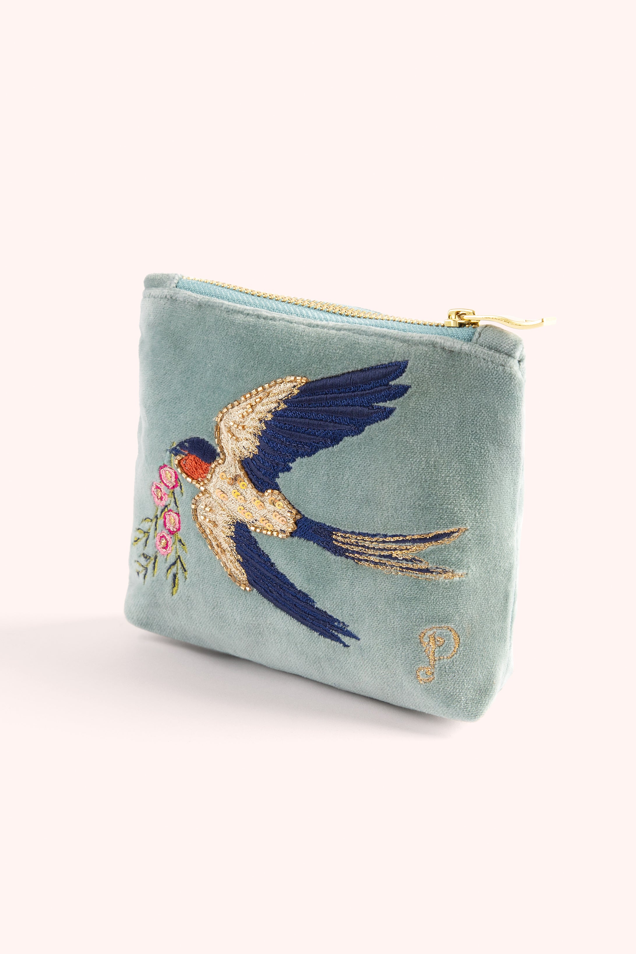 Swooping Swallows Mini Pouch - Ice