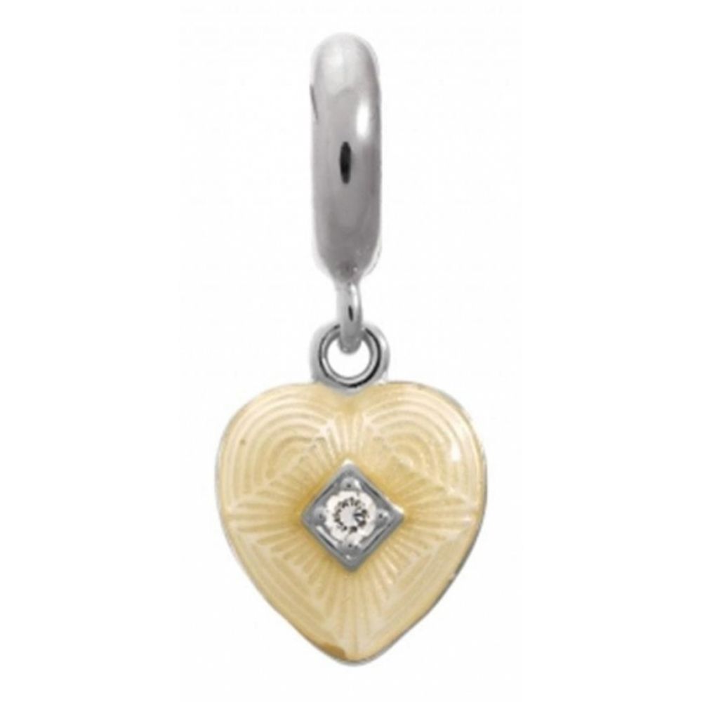 White Heart Sterling Silver Charm