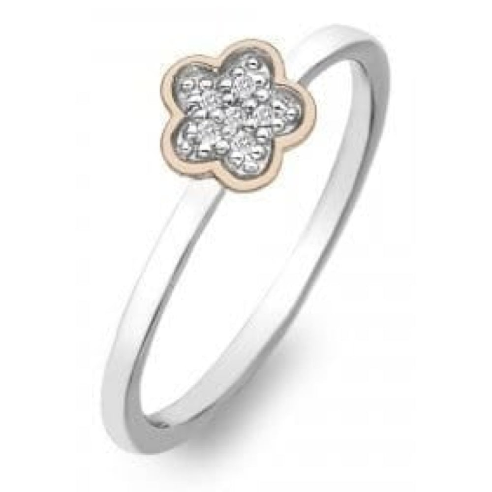 Stargazer Flower Ring with Rose Gold Flower