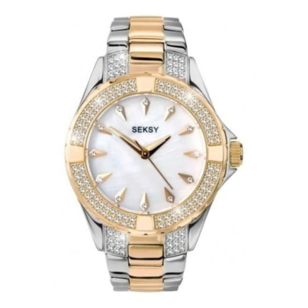 Two Tone Crystalised Steel Watch