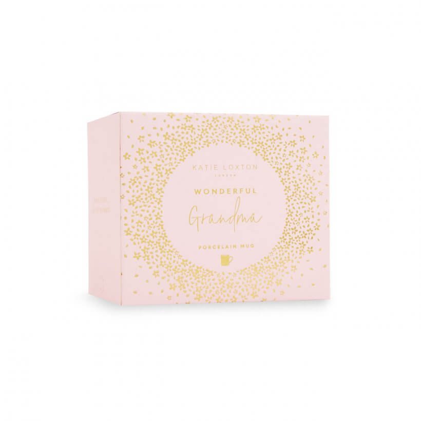 Boxed Porcelain Mug | Wonderful Grandma | White And Gold