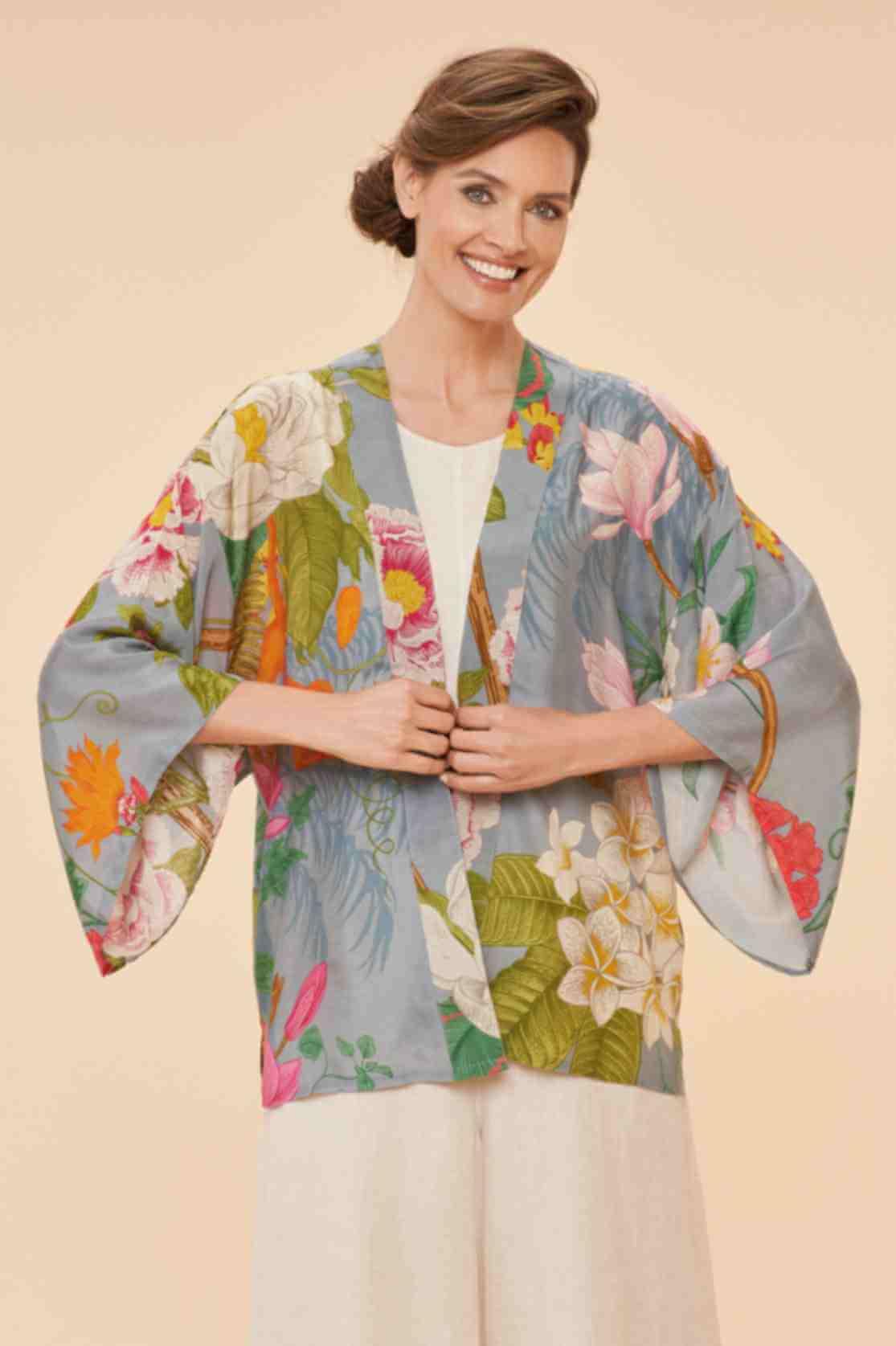Tropical Floral & Fauna Jacket - Lavender