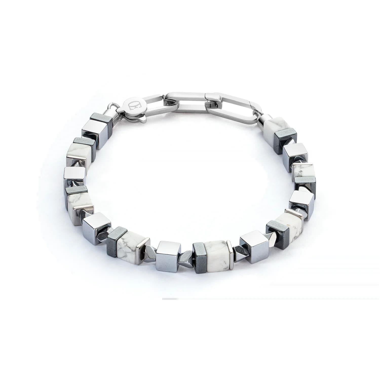 Precious Cubes White-Silver Bracelet