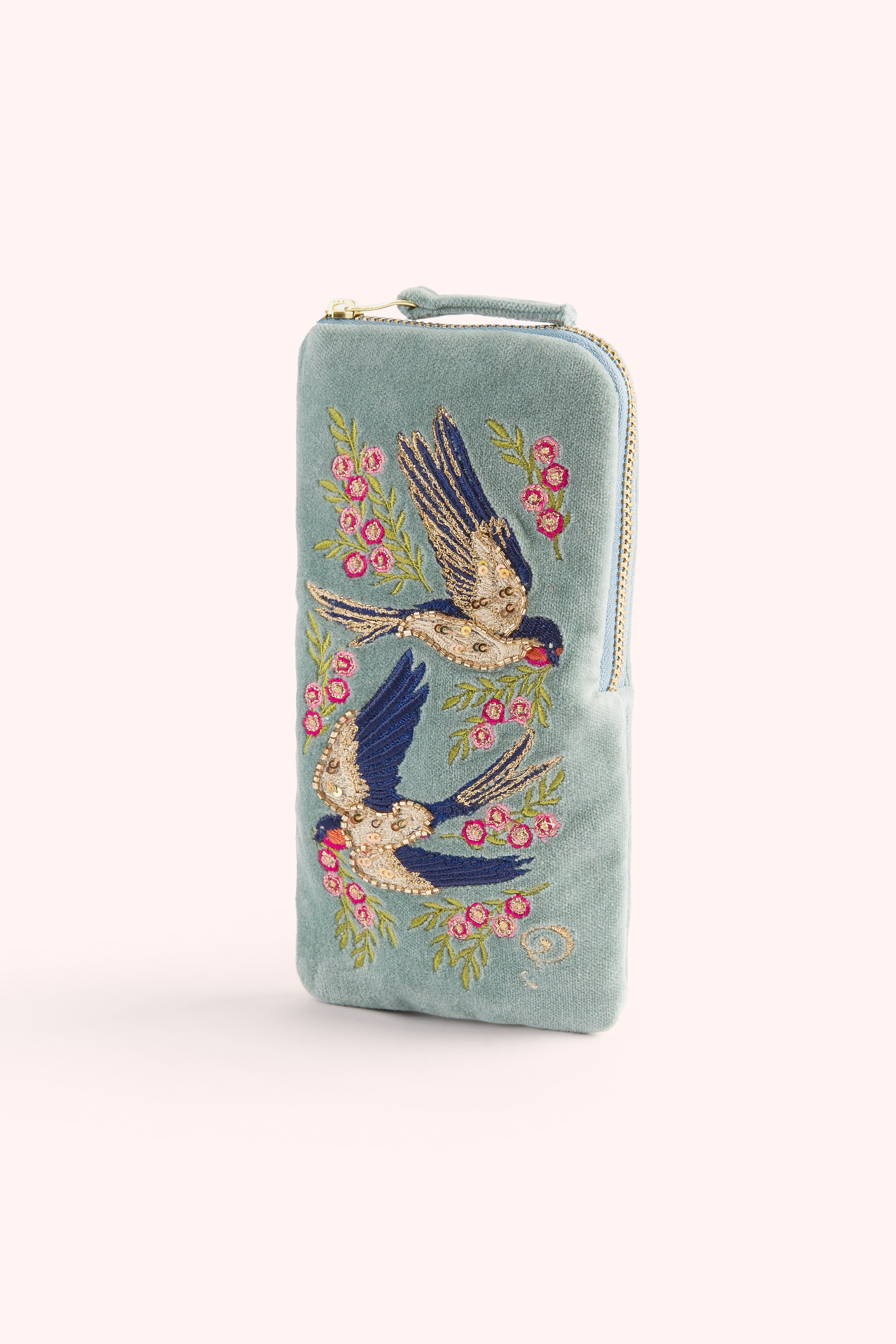 Swooping Swallows Sunglasses Pouch - Ice