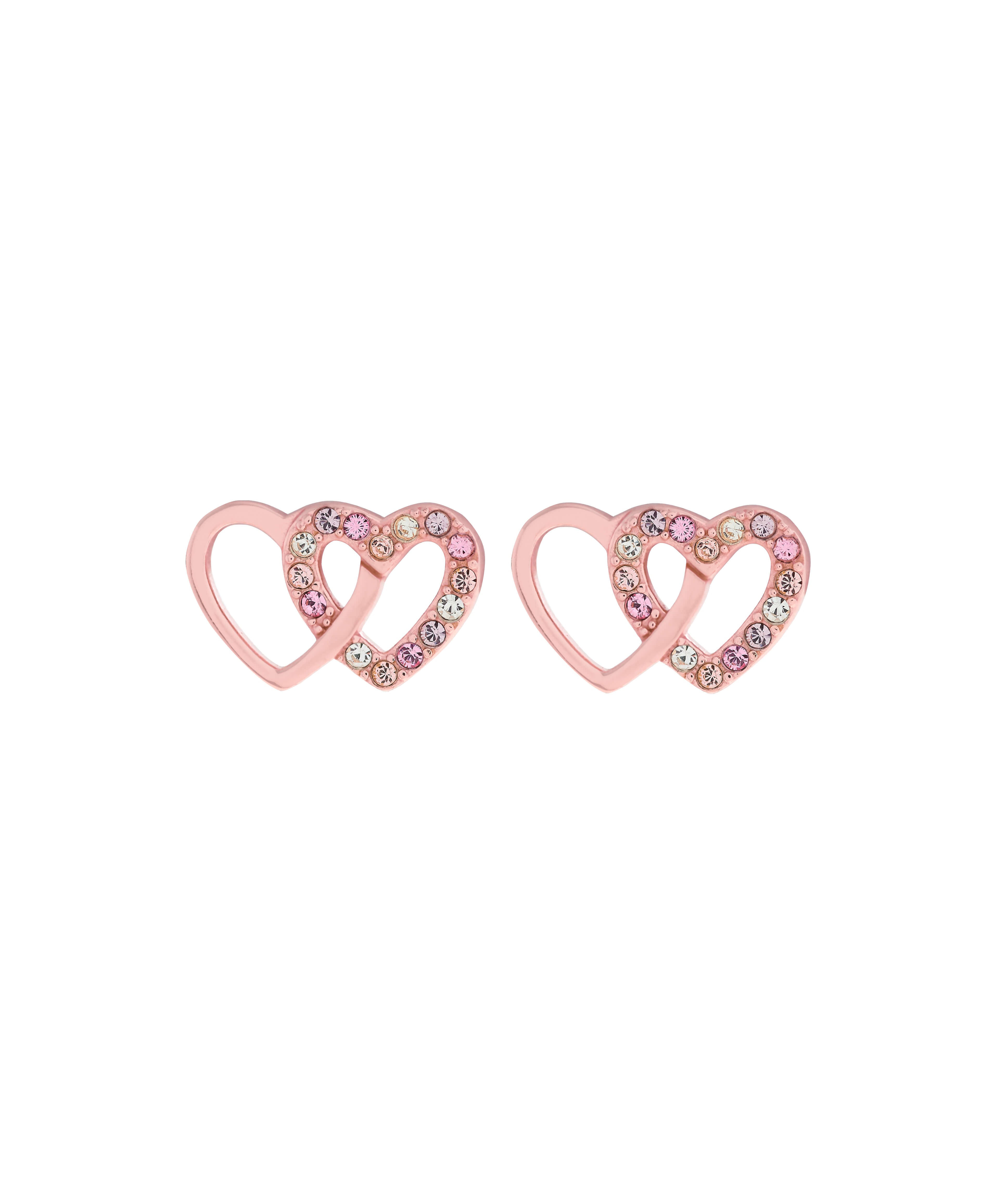 Classics Interlink Heart Rose Gold Bracelet & Studs Gift Set