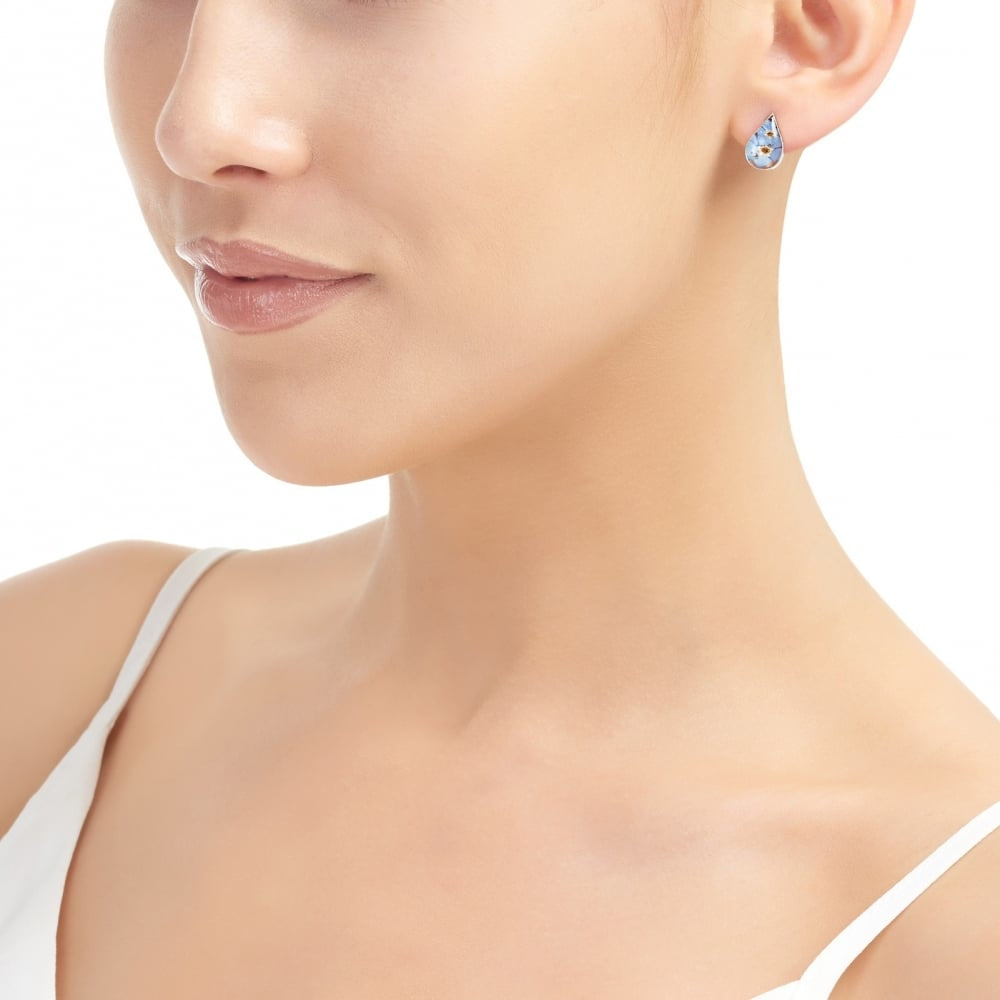 Silver Stud - Forget-me-not - Teardrop