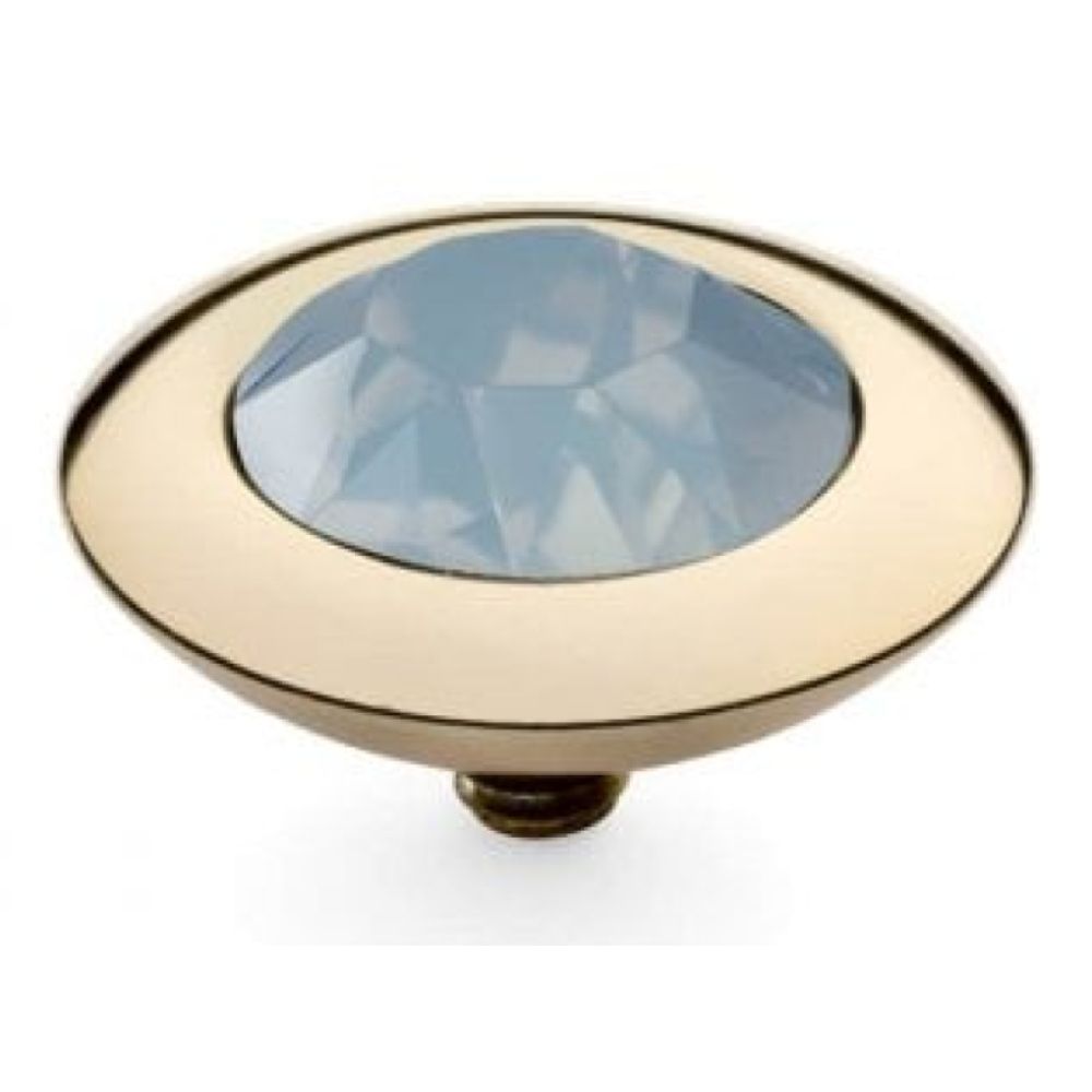 Famosa Gold 13mm Tondo Ring Top Air Blue Opal