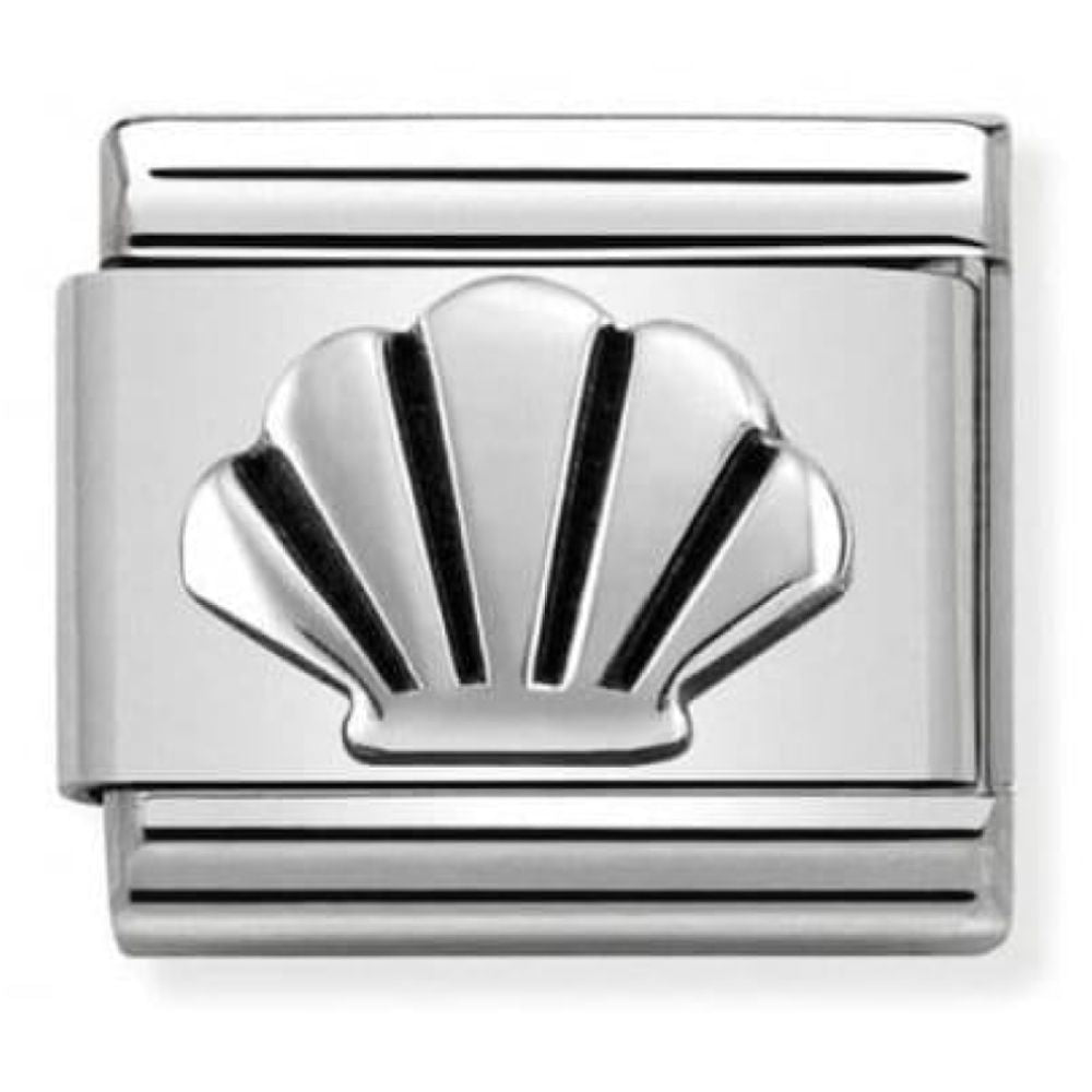 Classic Link In Stainless Steel With Sterling Silver Shell