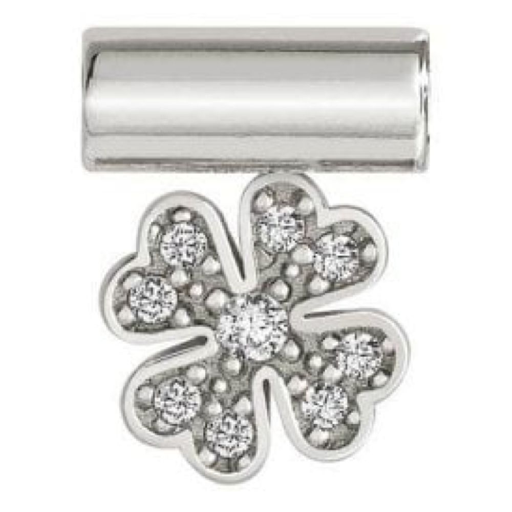 Seimia Silver Cubic Zirconia Clover Charm