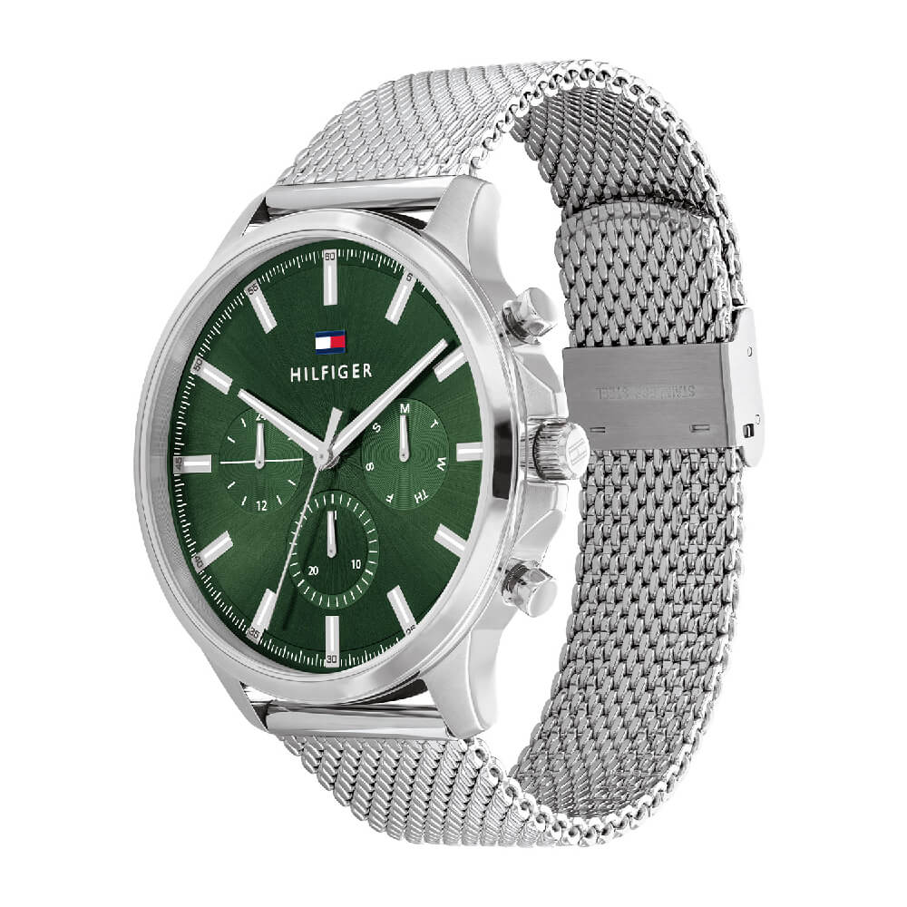 Ryder Green Dial Stainless Steel Mesh Strap Watch